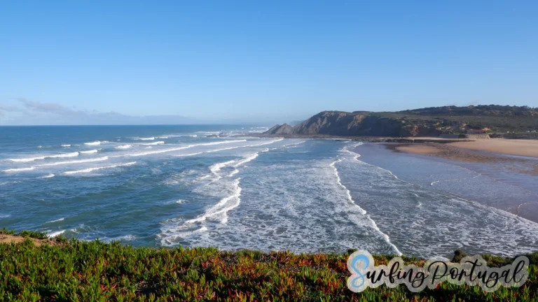 Praia da Amoreira during a big winter swell