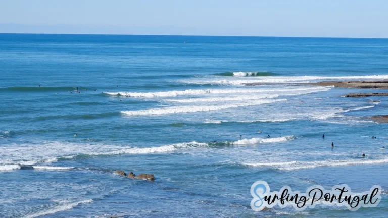 View of the right side of Matadouro beach, in Ericeira