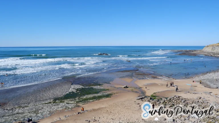View of the bay of Matadouro beach, in Ericeira