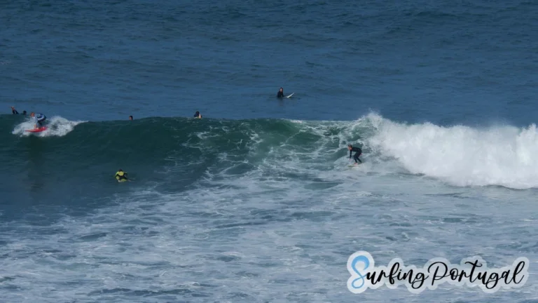 Surfer on a wave at Praia do Sul, Ericeira