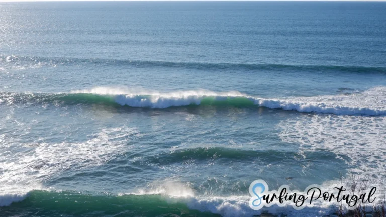 Detail of the waves breaking at Praia dos Frades