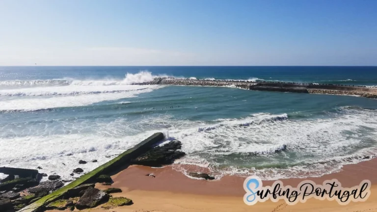 Bay of Praia dos Pescadores, in Ericeira during a big swell